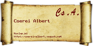Cserei Albert névjegykártya